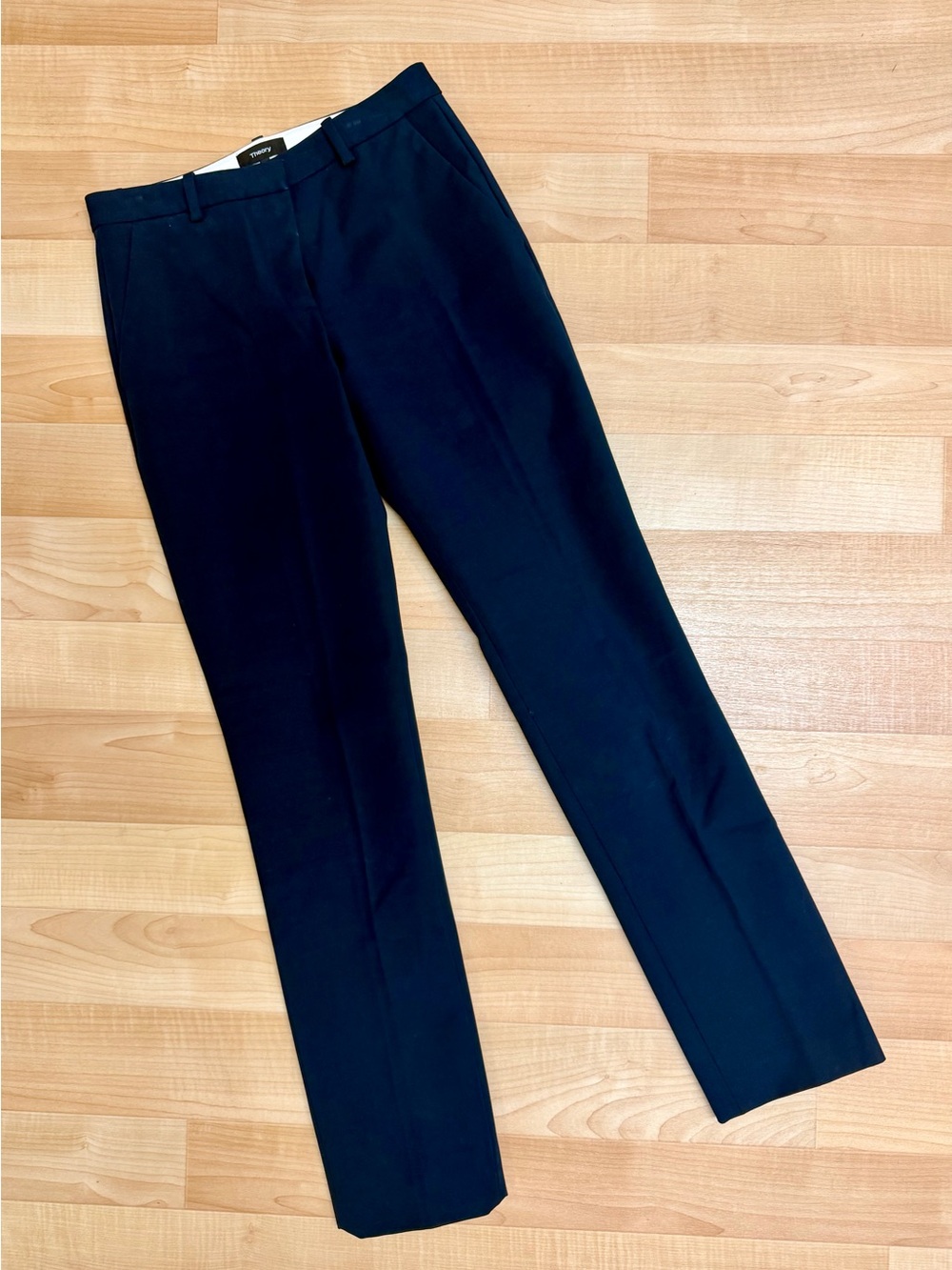Theory Navy Slim Straight Leg Trousers Size 0 Women's Work Dress Pants